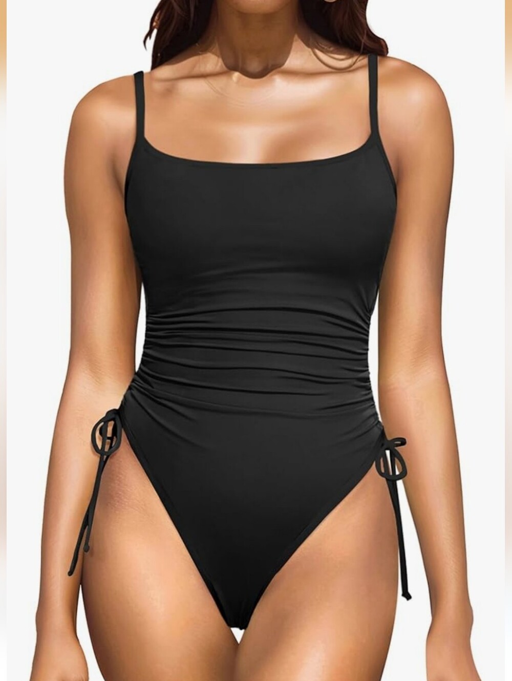 DACI WOMEN'S HIGH CUT BLACK ONE PIECE SWIMSUIT SIZE MEDIUM NWT